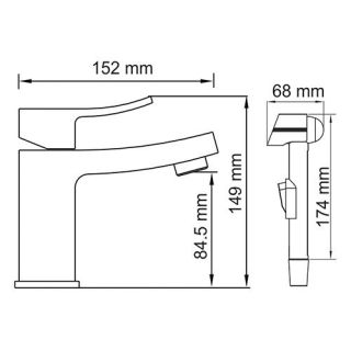Wasserkraft Aller 1068 Смеситель для раковины с гигиенической лейкой